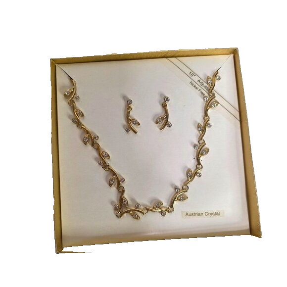 Junction West 18″ Adjustable Nickel Free Austrian Crystal Necklace and Earrings
