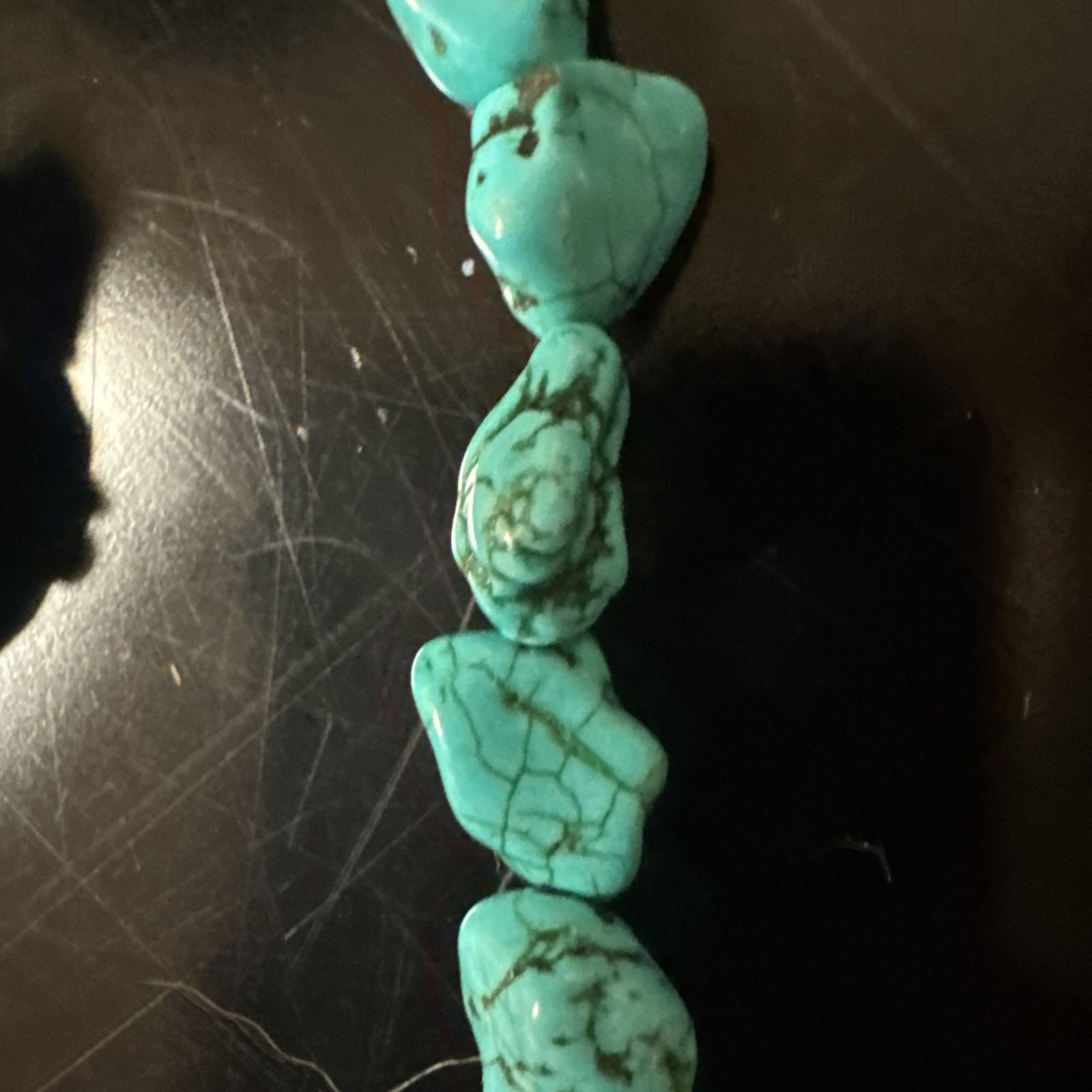 Block Turquoise Tie Back Necklace