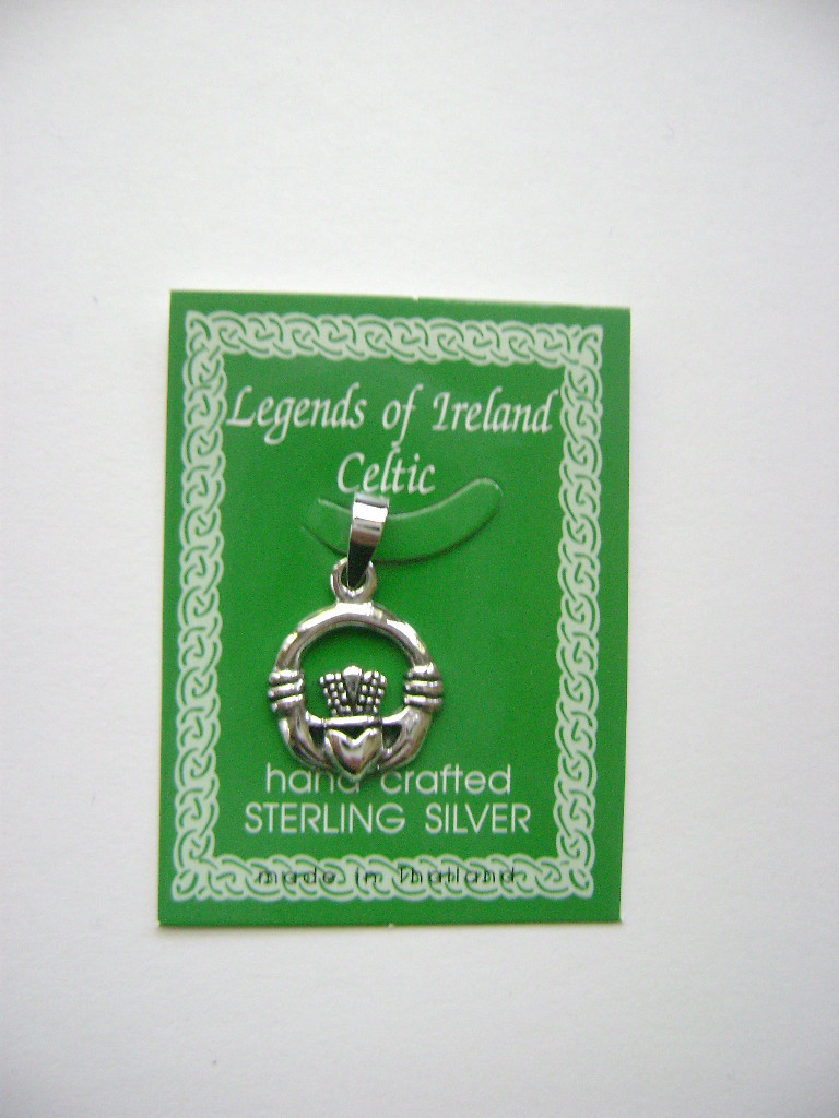 Sterling Silver Irish Celtic Claddagh Pendant New Celtic