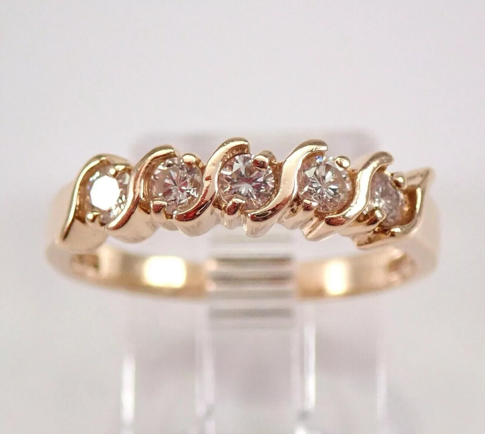 2.20 Ct Round Simulated Diamond Engagement Pretty Band Ring 14k Rose Gold Plated