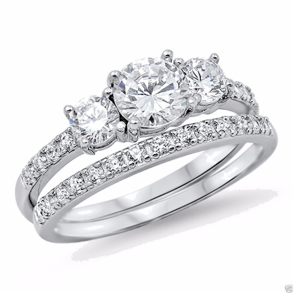 USA Seller Wedding Ring Set Sterling Silver 925 Best Price Jewelry Selectable