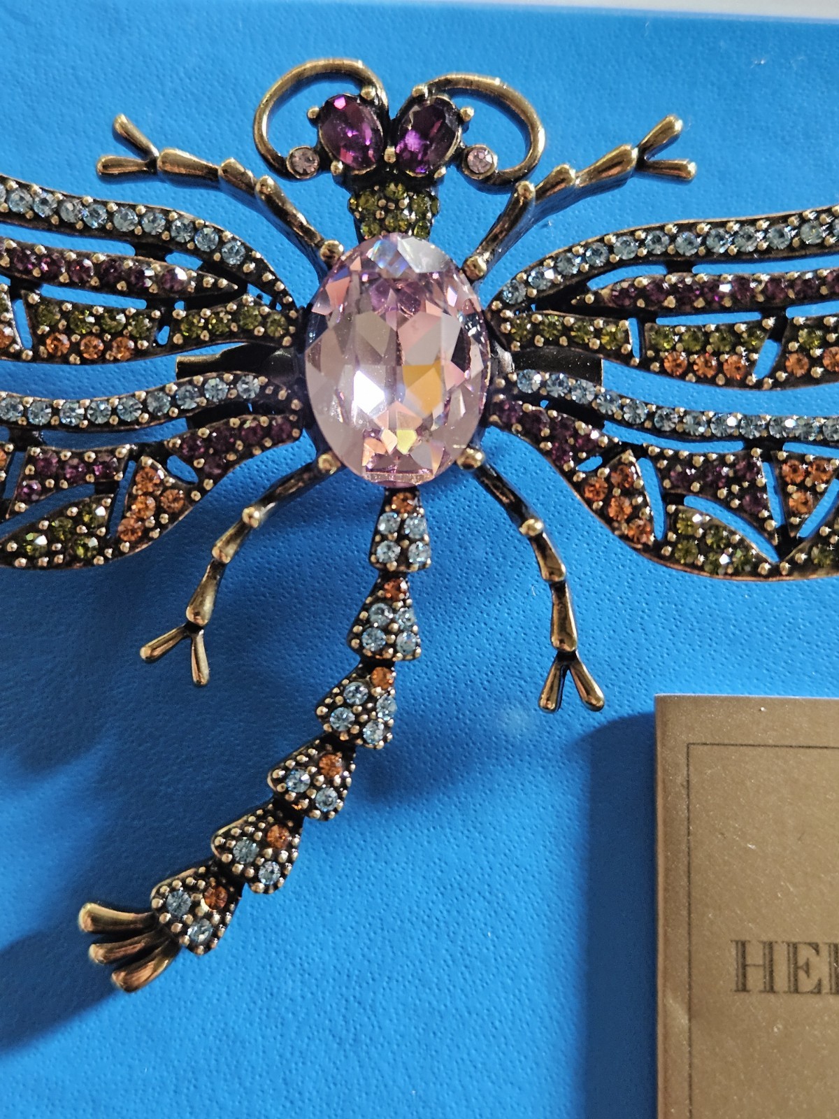 Heidi Daus Dragonfly Trembling Brilliance Crystal Brooch Pin NEW In Box Beauty