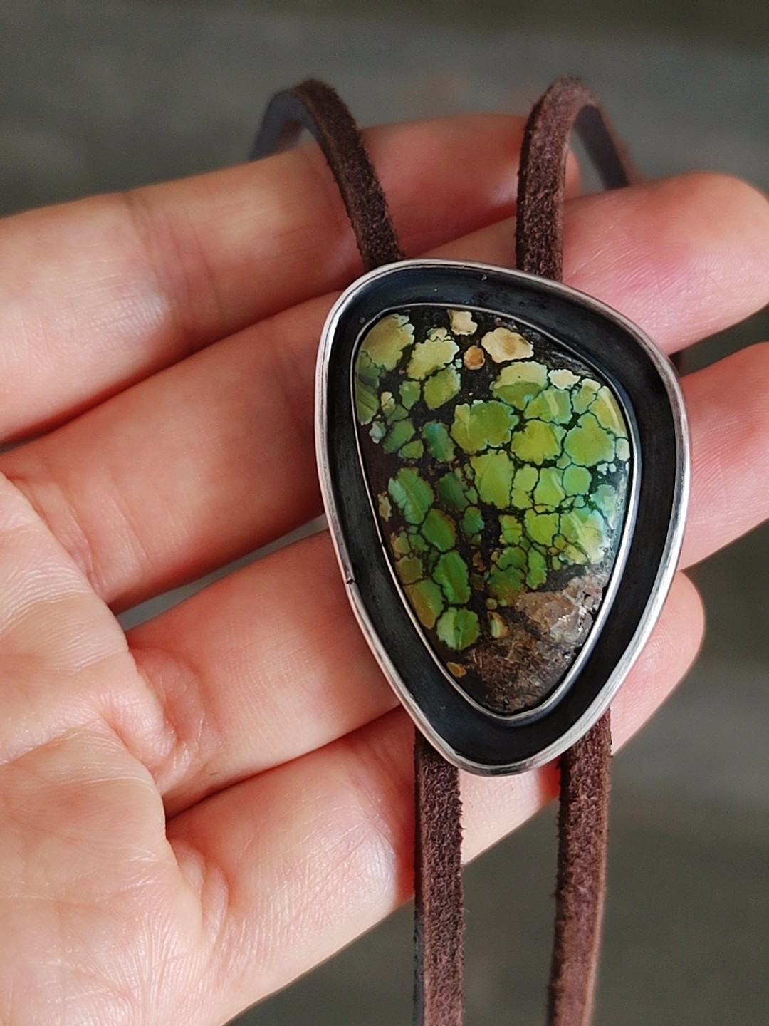 sterling silver turquoise bolo tie blue moon western cowboy necktie gift