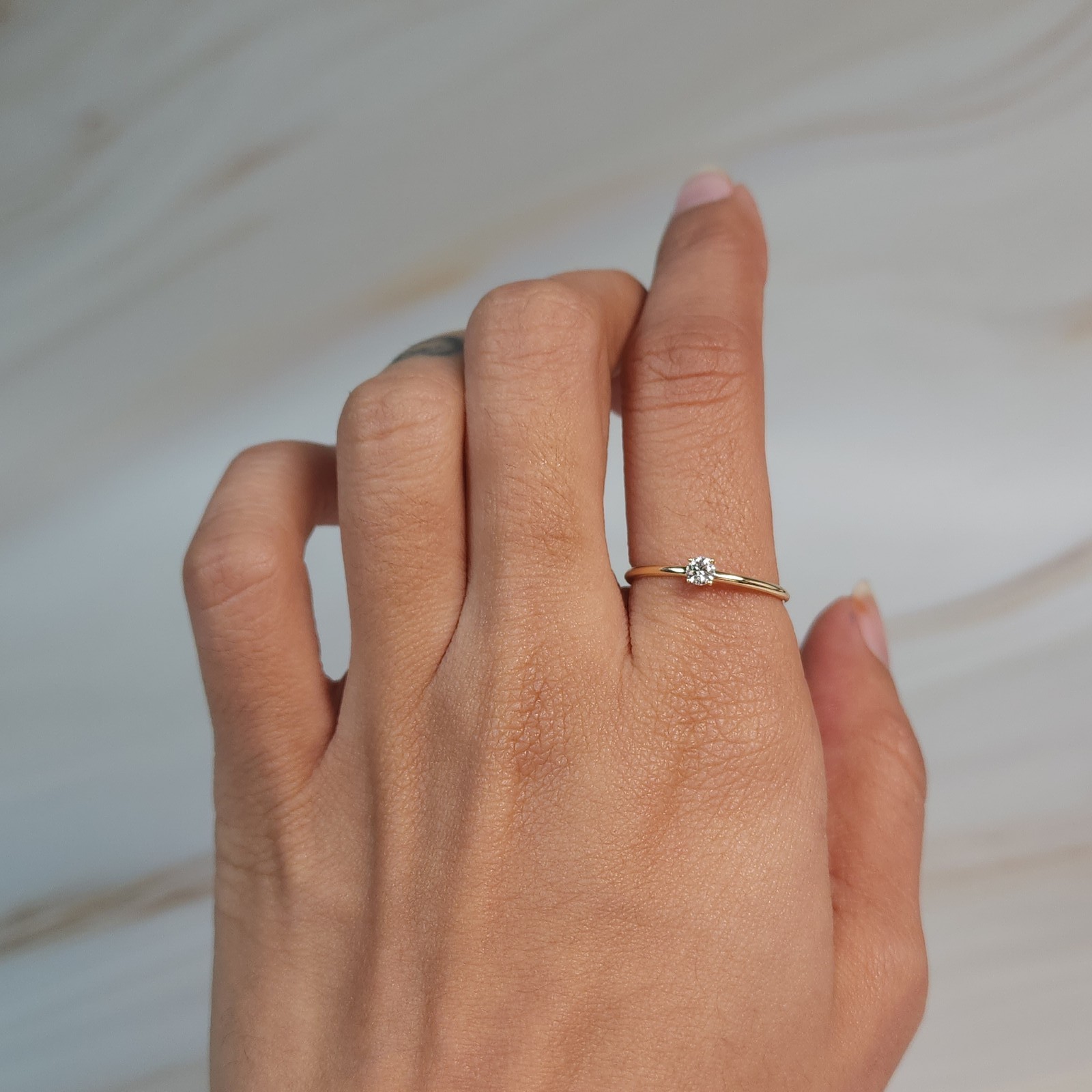 14Kt Gold 0.15 Ct Lab Grown Diamond Ring