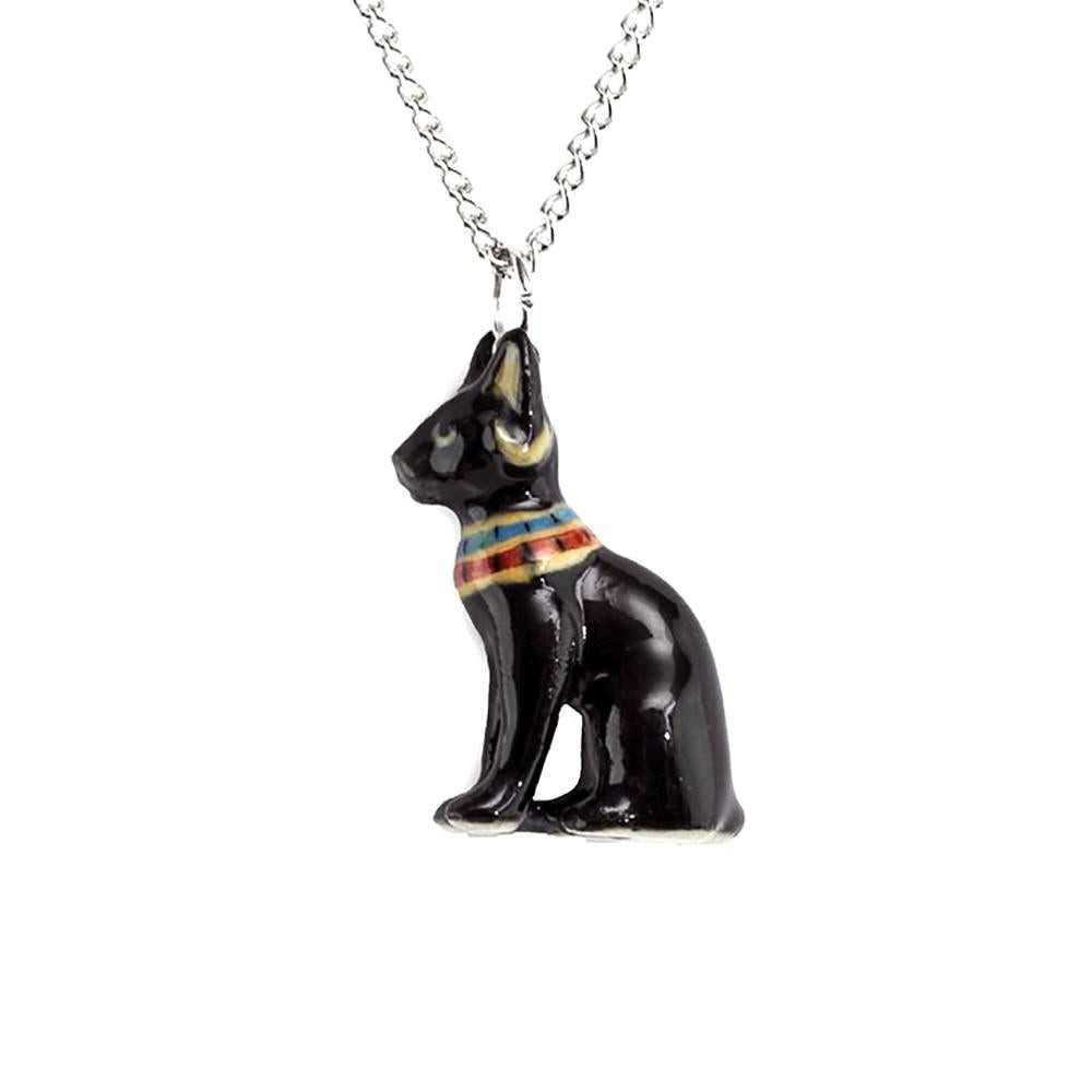 Little Critterz Jewelry – Egyptian Cat Necklace – Pendant Porcelain Jewelry