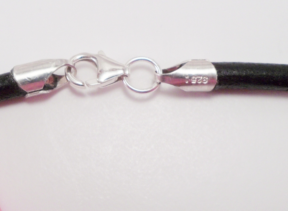3mm Rubber cord Necklace You pick length & color sterling silver USA SELLER