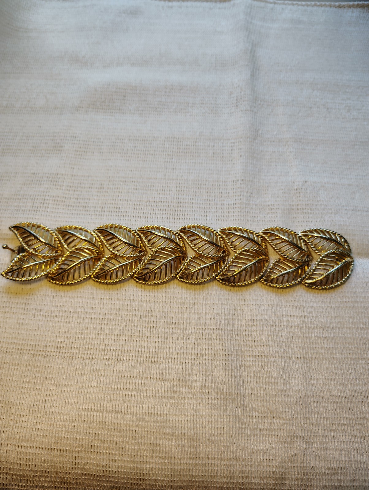 Vintage Leaf Link Statement Bracelet, Hook Closure