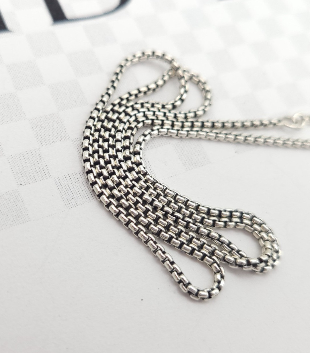 David Yurman 925 Sterling Silver 1.7 mm Box Chain Necklace 17″-18″ Inch