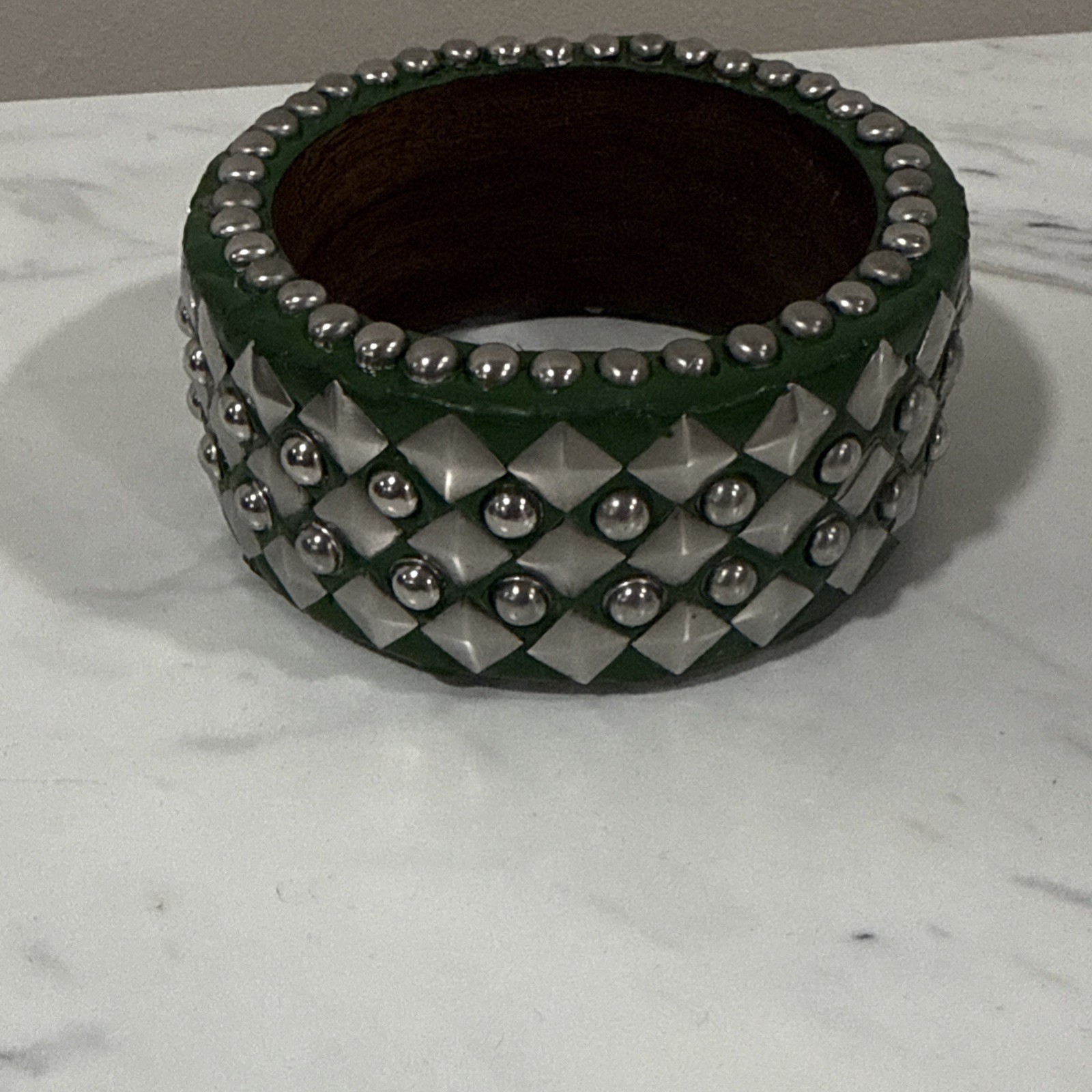 Antika Collection Green Studded Bangle – Artisan Statement Bracelet