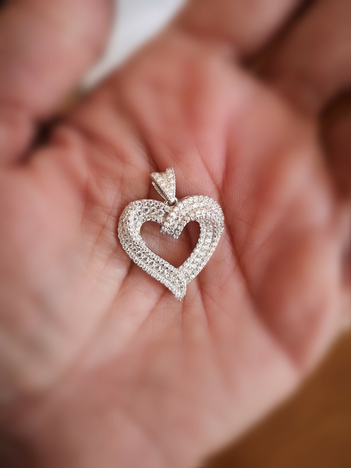 2 Ct Women’s Heart Pendant Necklace in 14K White Gold Plated Solid Silver