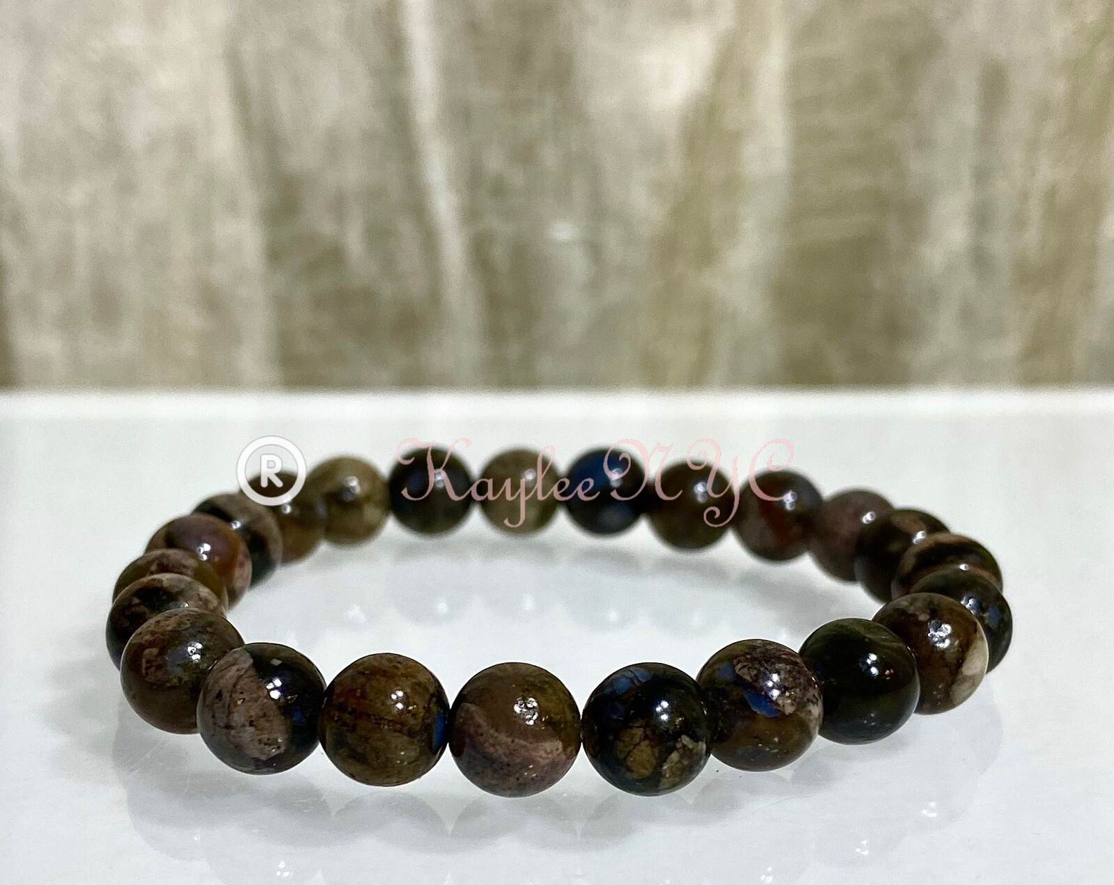 Wholesale Lot 6 Pcs Natural Que Sera 8mm 7.5” Crystal Healing Stretch Bracelet