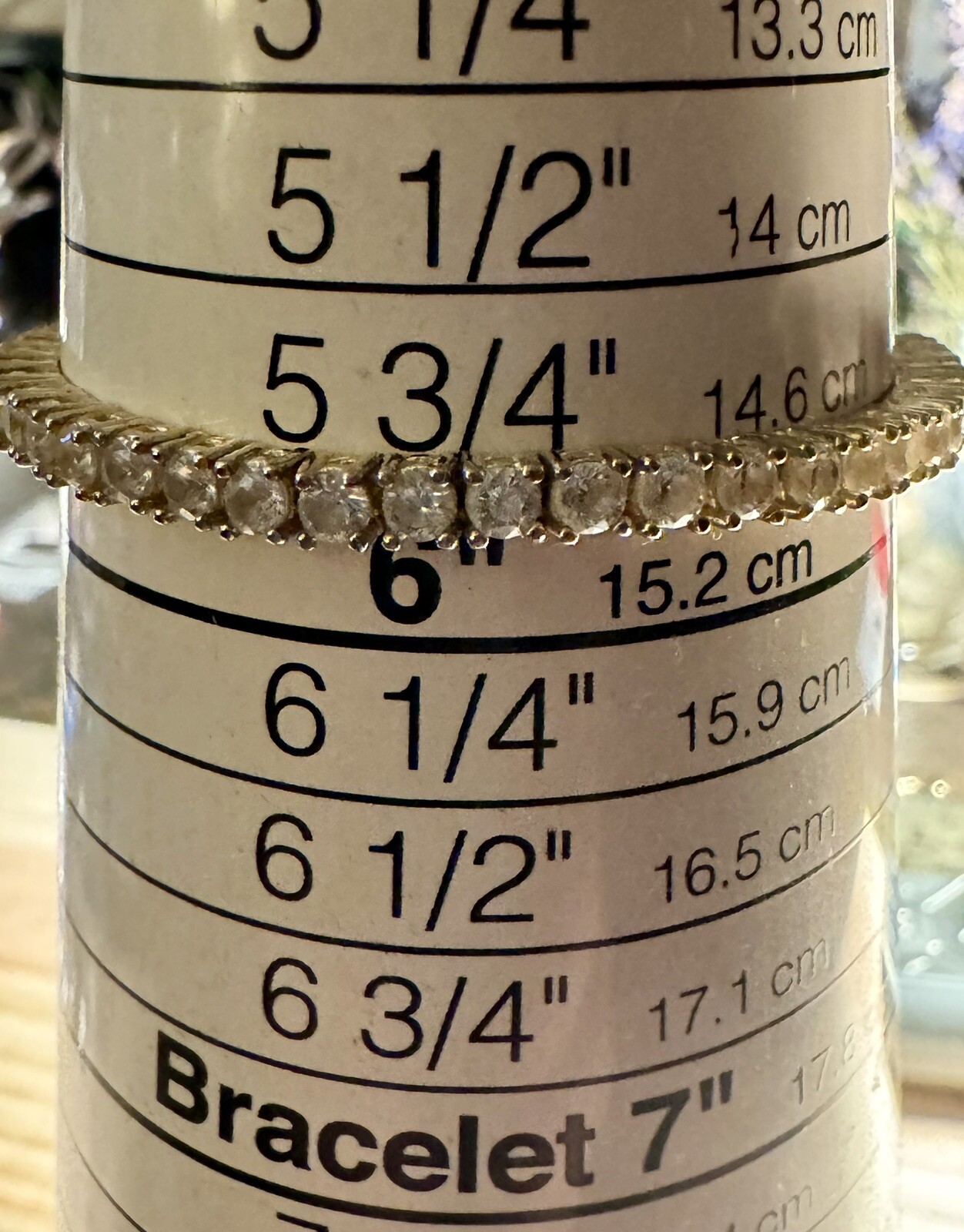 GLD Shop Gold Plated Cubic Zirconia Tennis Bracelet 5.75” Long, 3mm Wide