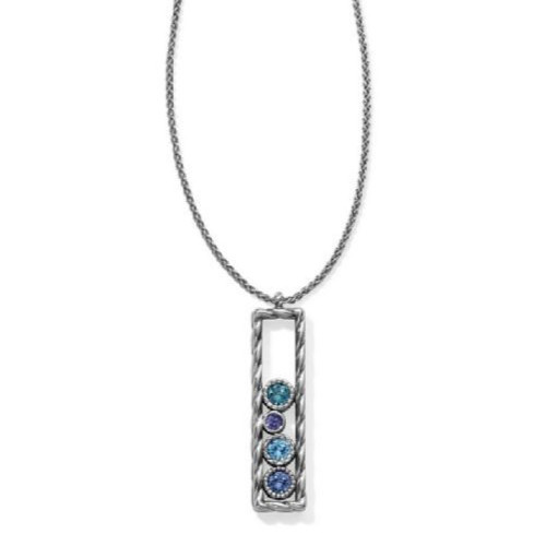 NWTag Brighton HALO RHYTHM Silver Blue Purple Necklace Reversible MSRP $68