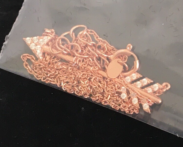Jordan Sparks Signature Collection On Point Arrow Necklace Rose Gold Plated