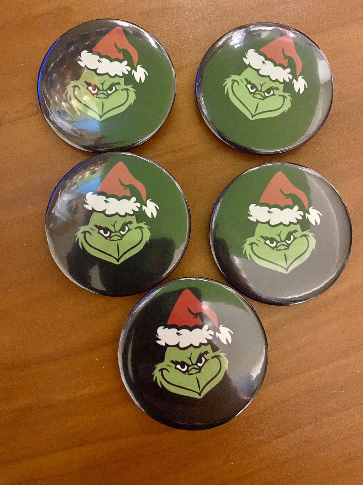 Handmade Grinch Pins 2.25 Inches