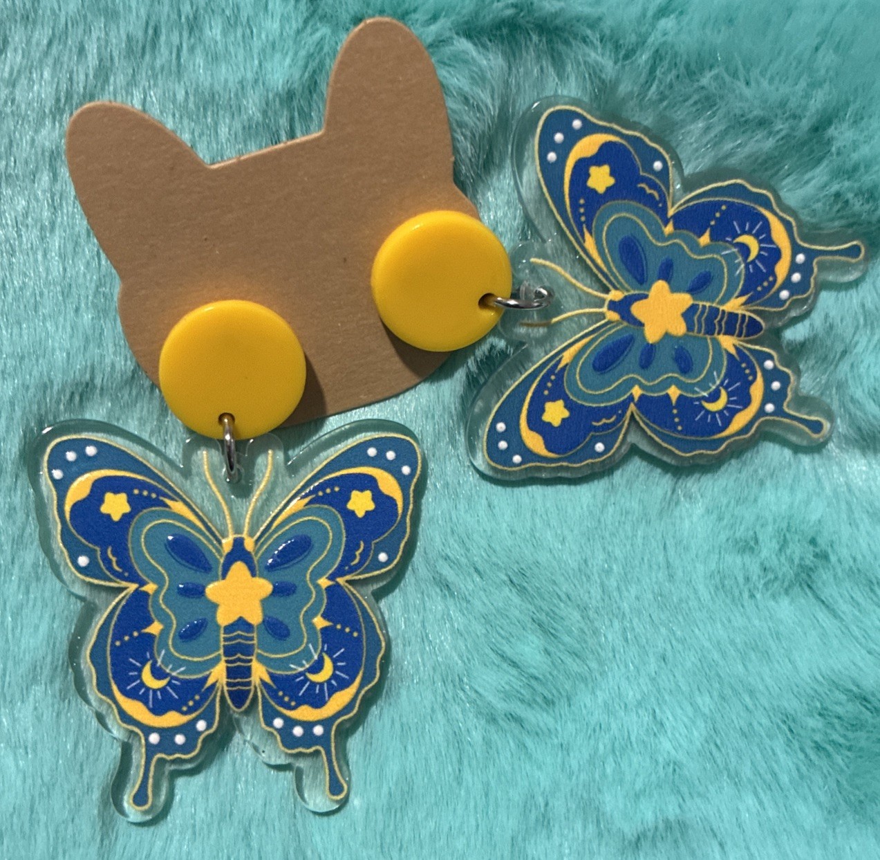 Colorful Light Weight Butterfly Shaped Earrings. Casual, Bright, Party, Festive