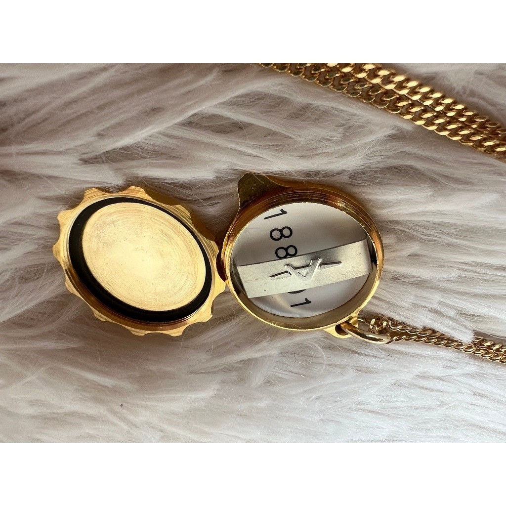 Medical Alert Necklace Emergency info Gold Caduceus Pendant Hidden Compartment