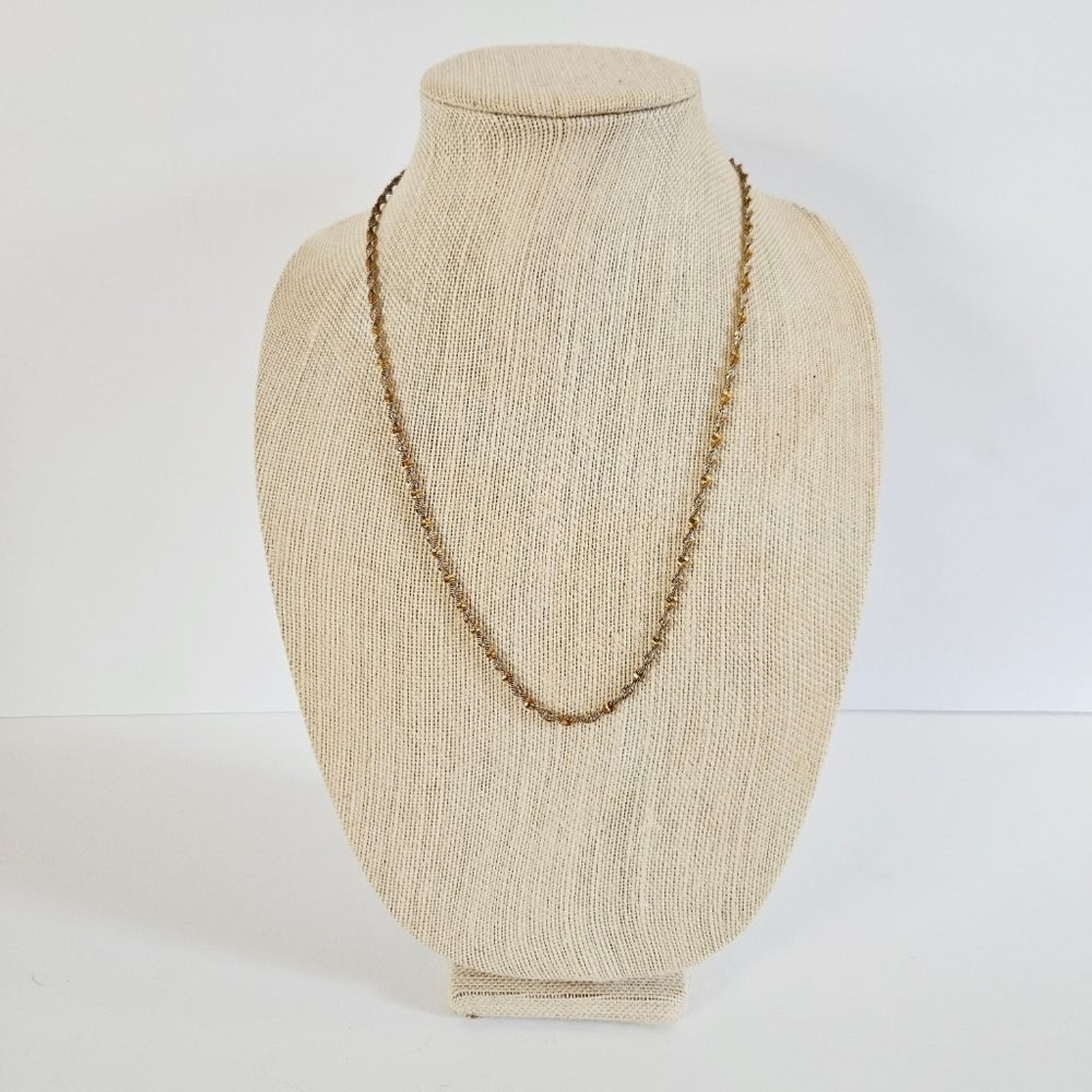 Vintage Danecraft Italy Sterling Silver 925 Two Tone Twist Herringbone Necklace