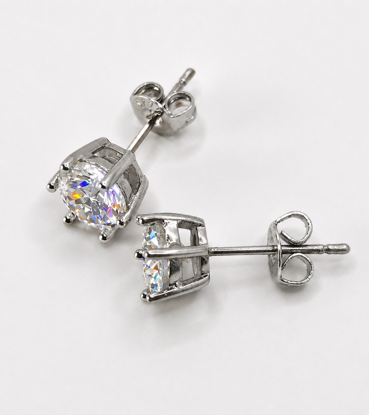 2Ct TW Moissanite Stud Earrings 925 Sterling Silver D Color VVS1 GRA Certified