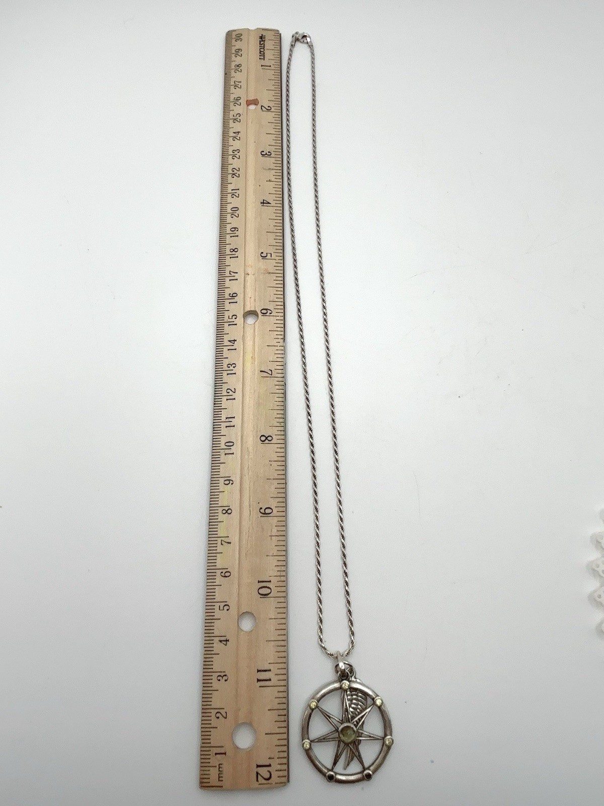 Sterling Silver Necklace Chain Circle Star Angel Wing Missing Stones 925