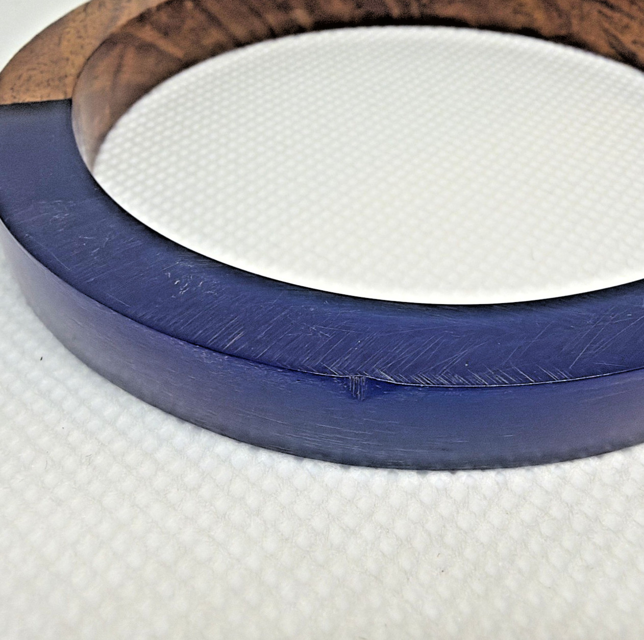 Mod Retro Wood & Resin Bangle Bracelets Stackable Mid-Century Style Set of 4