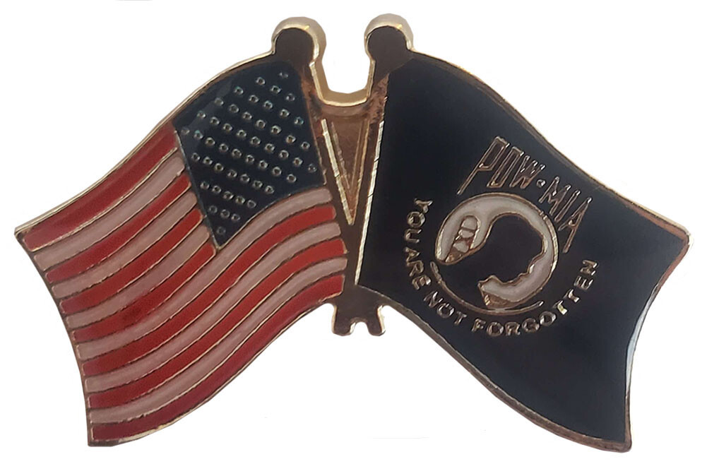 Pack of 3 USA & Pow Mia Combination Friendship Motorcycle Hat Cap Lapel Pin