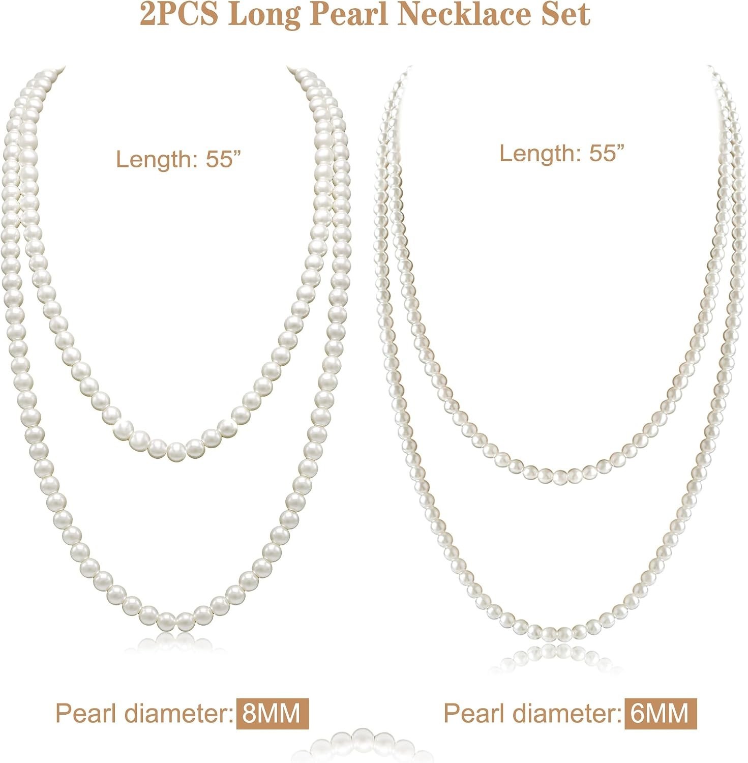 Casual to Formal: Cream White Faux Pearl Necklace Duo for Modern Women
