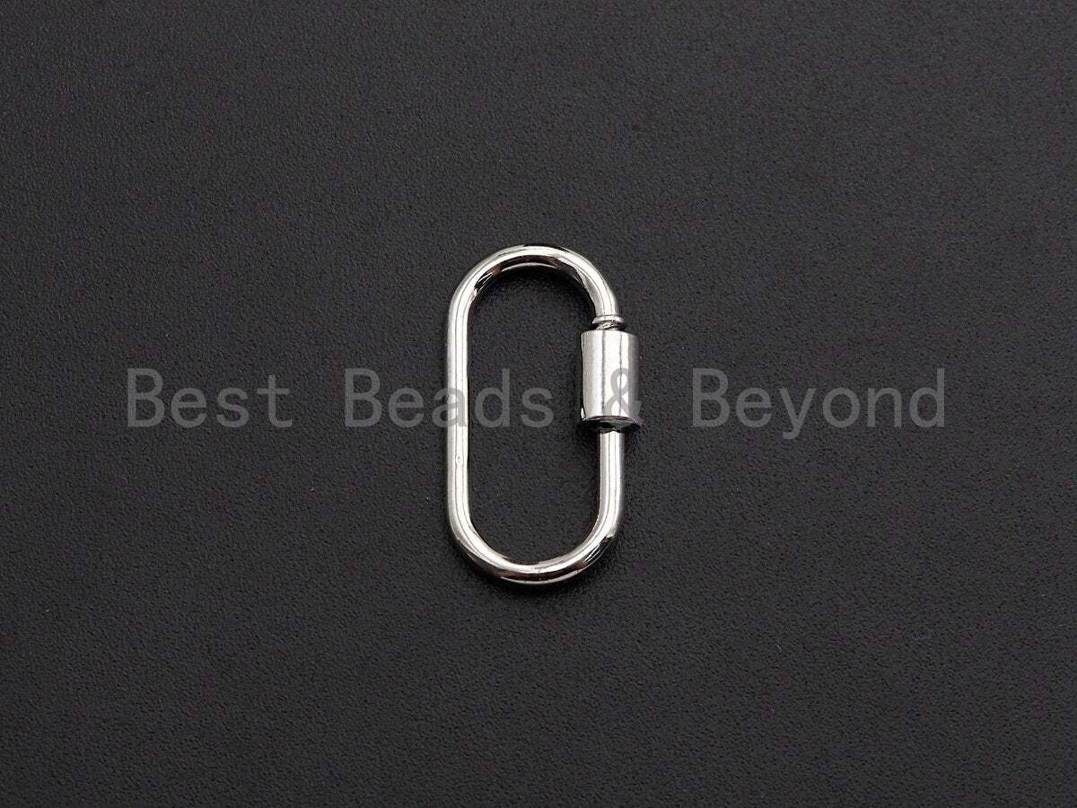 Oval Shape Clasp, CZ Pave Clasp, Gold/Silver/Rose Gold Carabiner Clasp, H191