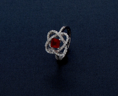 Fantastic Simulated Sapphire & Red Ruby 2.10 CT 935 Silver Wedding Unique Ring