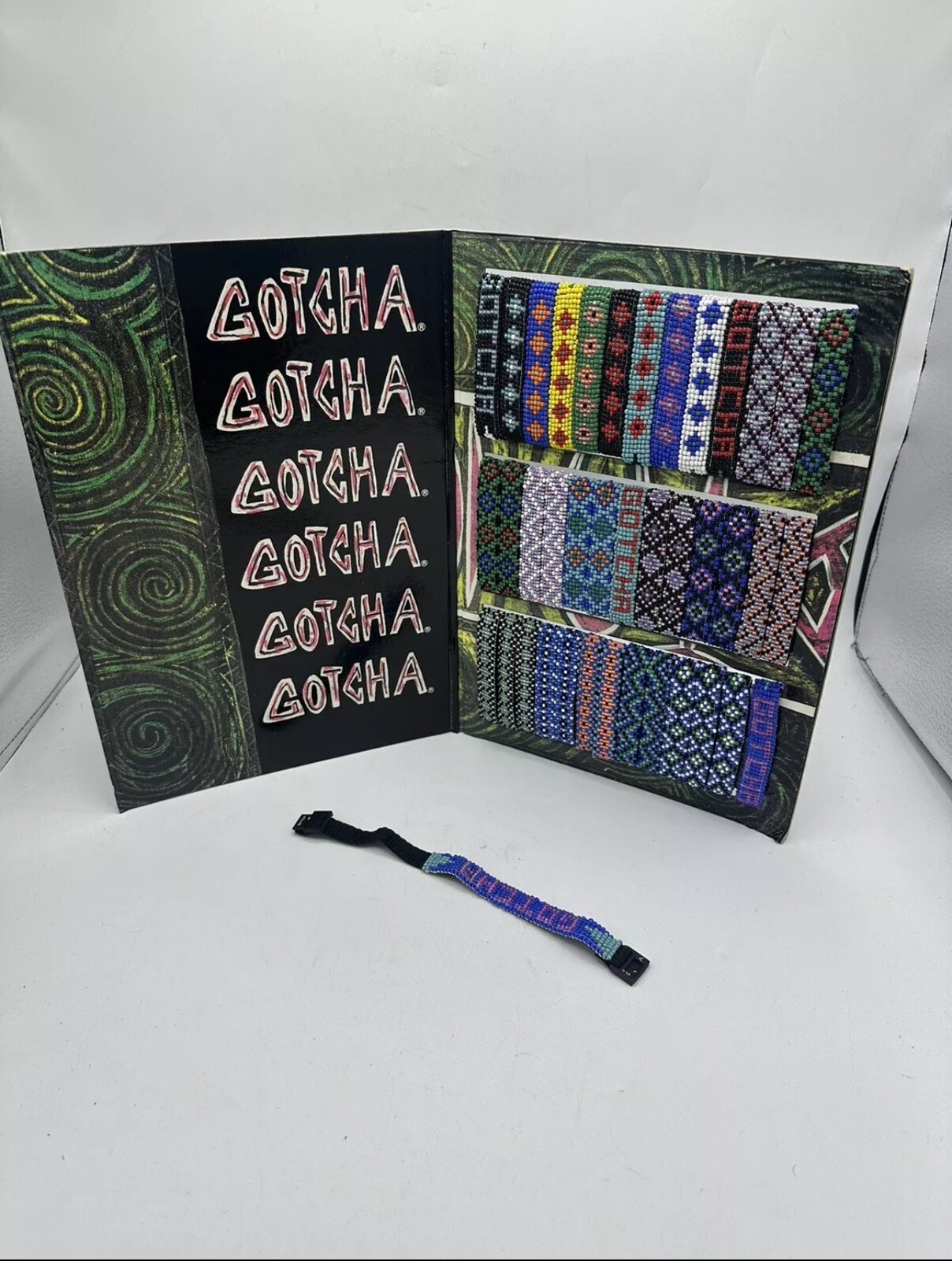 Gotcha Bracelet Adult Vtg 90s Surf Skate Braided Wrap Multi Color