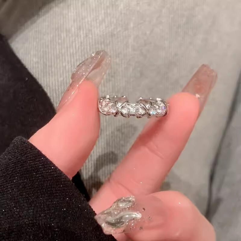 3 /4 pack 925 Sterling Silver Adjustable Open Ring Women Girls Shiny rings