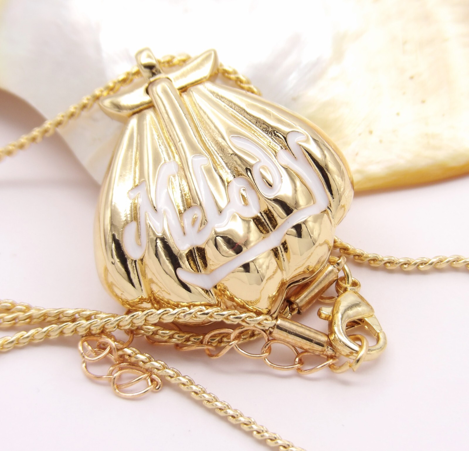 Mermaid Melody Locket Seashell Necklace Inspired from the Little Mermaid Ariel