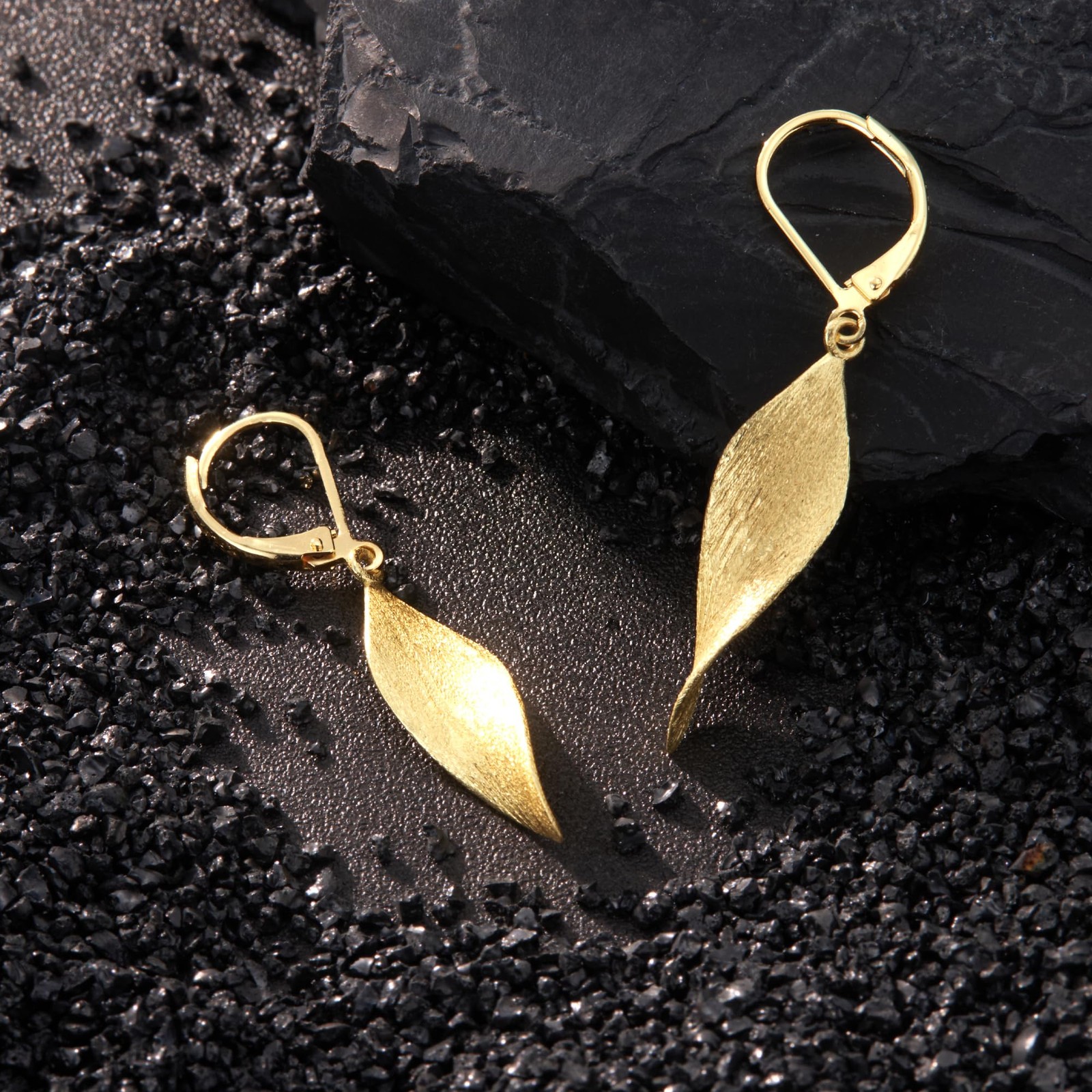 14K Gold Twisted Dangle Drop Earrings for Women Hypoallergenic Handmade Gold …