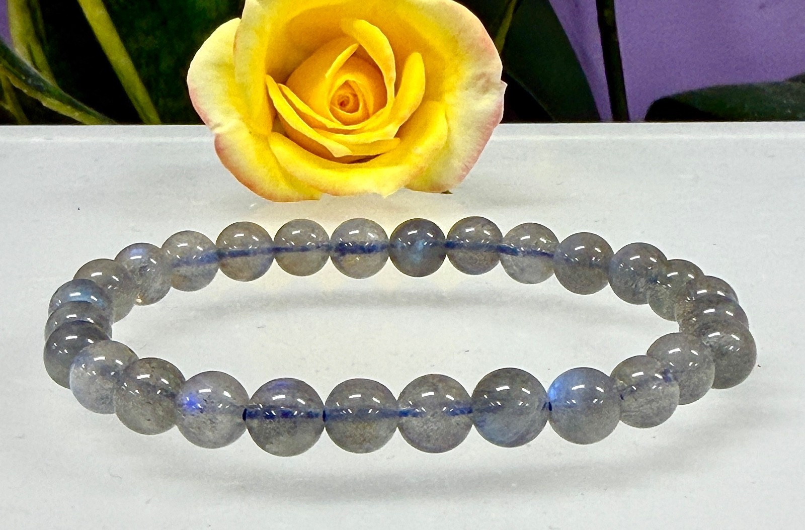 Wholesale 6 Pcs Natural Labradorite Bracelet 8mm 7.5” Healing Crystal Natural