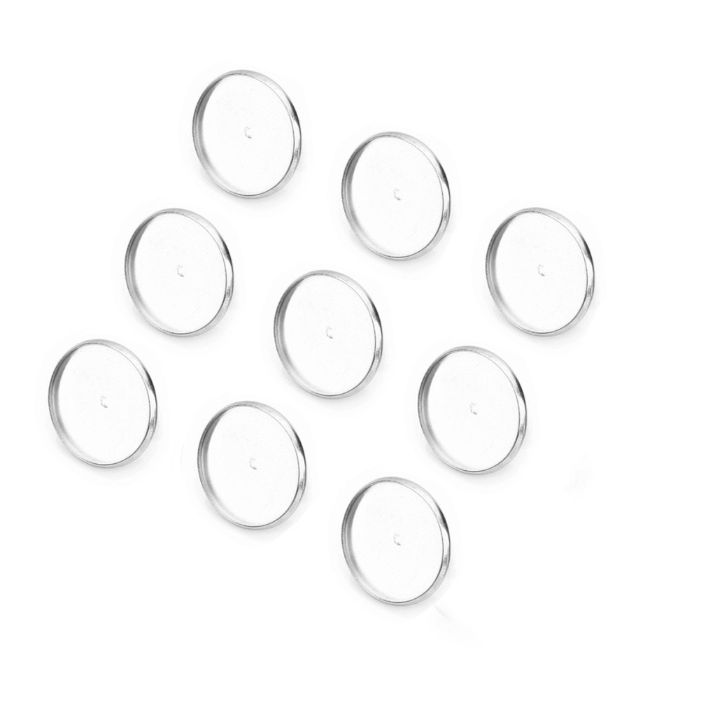 20Pcs Brooch Bottom Trays DIY Breastpin Bottom Trays (12MM Inside Diameter)
