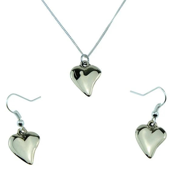 Bronze Necklace Off Shaped Heart Earring Set Gift UK