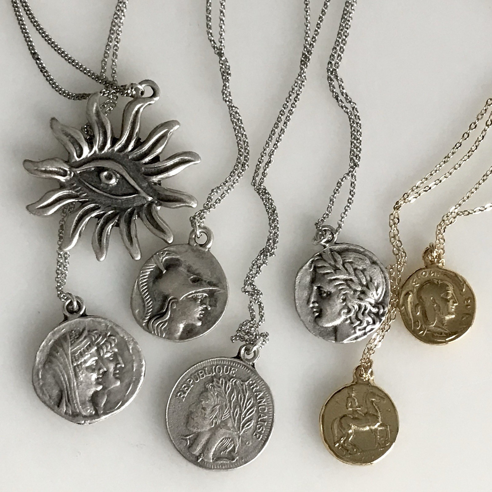 Double Sided Ancient Coin Necklaces-Greek & Roman Inspired Designs – New