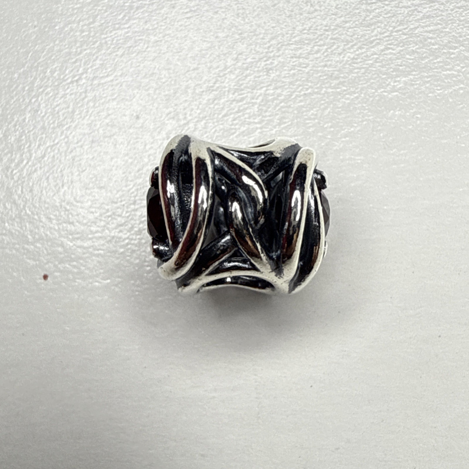 Pandora July True Red Eternity Circle Charm Silver 790065C01 AUTHENTIC NEW