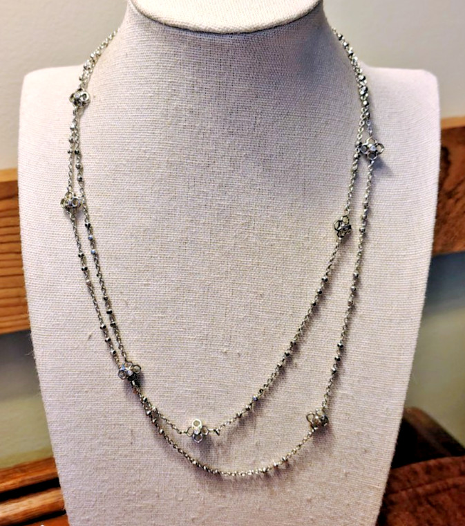 Kendra Scott Rue Long Strand Delicate Silver Necklace 36 in