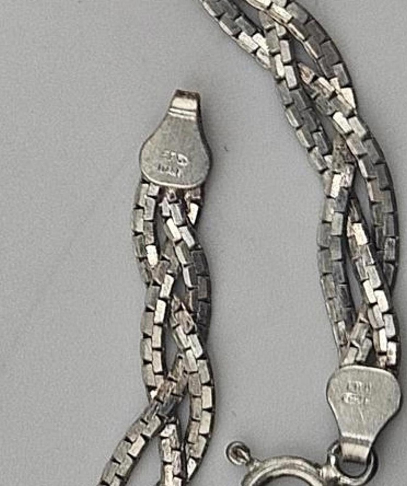 7.5in Sterling Silver 3.2mm Twisted Herringbone Bracelet