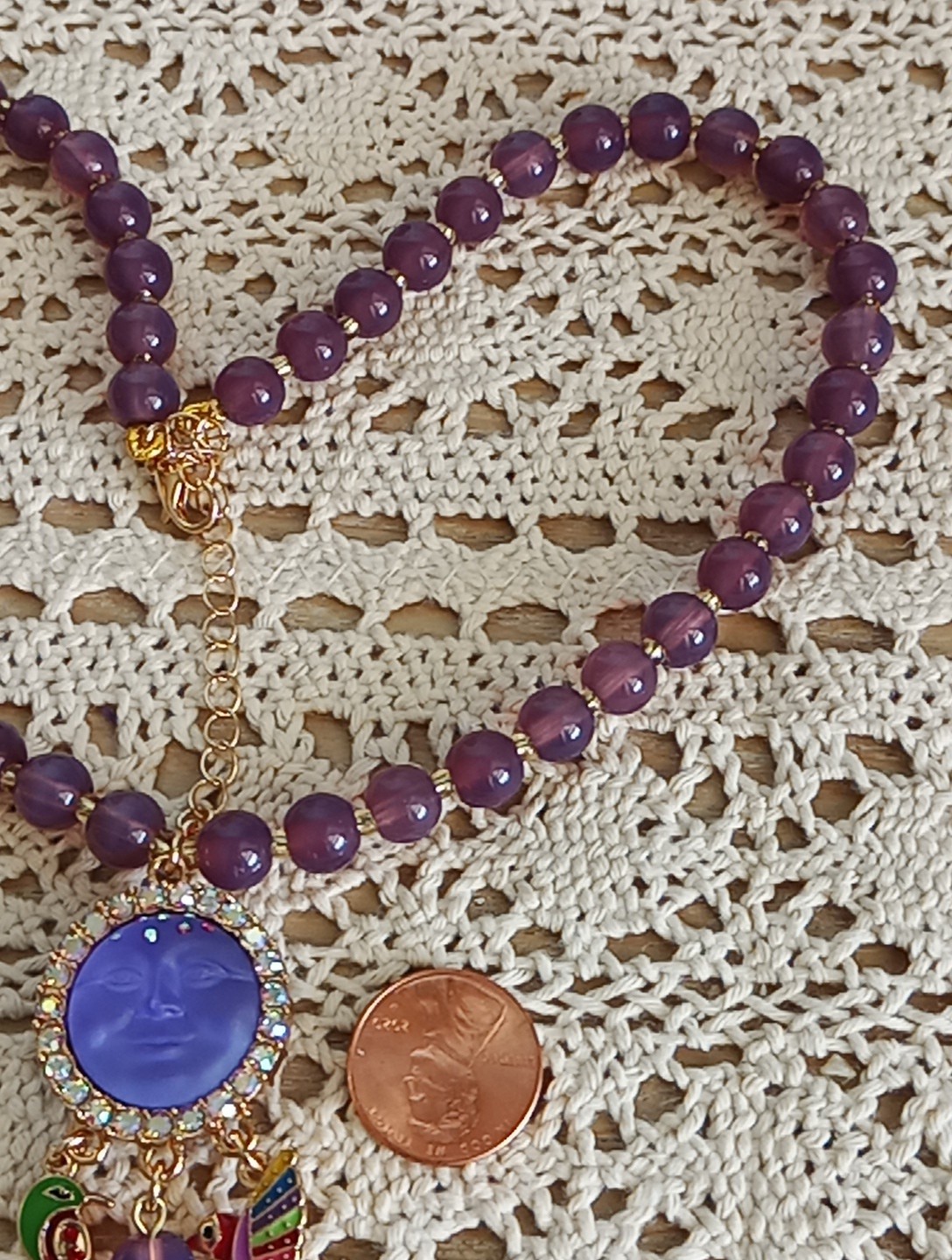 Kirks Folly Jewelry Double Sided Sea View Moon Necklace Women Gift