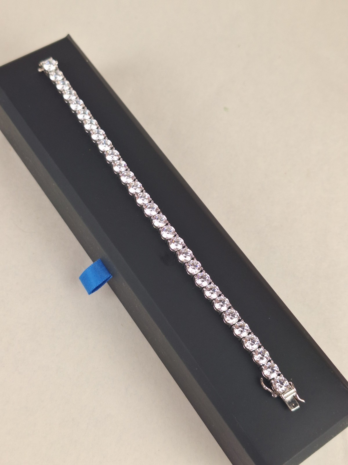 Swarovski Zirconia Sterling Silver Tennis Bracelet Stamped 925 8.75 Inches