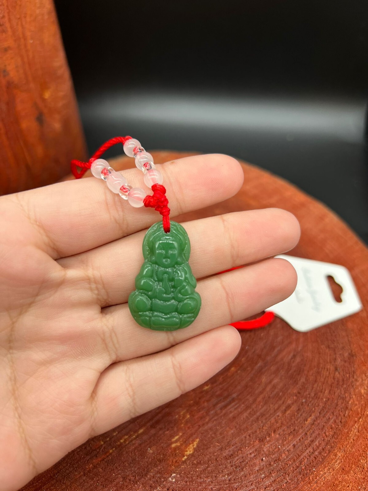 Green Simulated Jade Stabilized Turquoise Laughing Buddha Adjustable Necklace