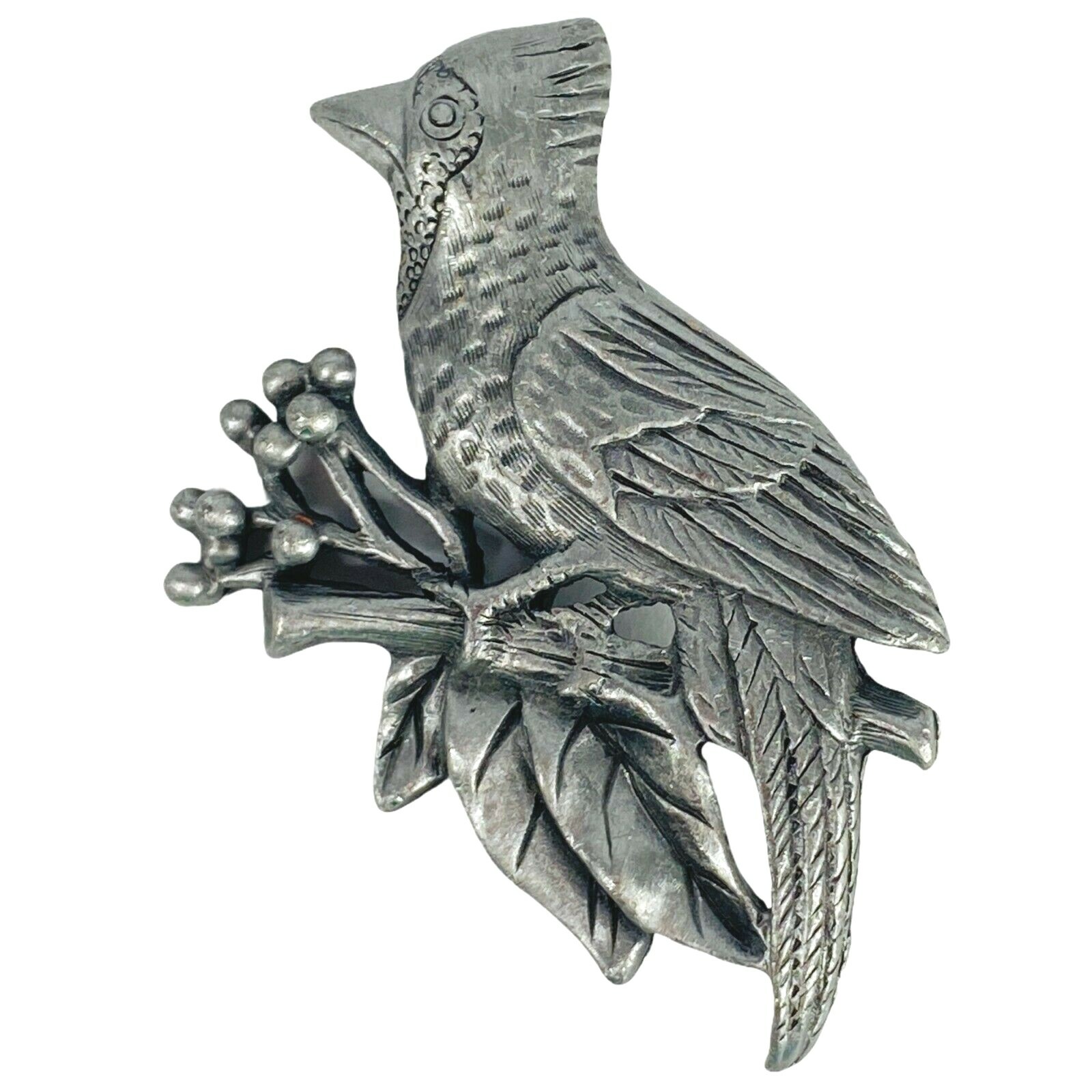Cardinal Blue Jay Animal Nature Birds Aviary Metal Silver Tone Pin Brooch Cute