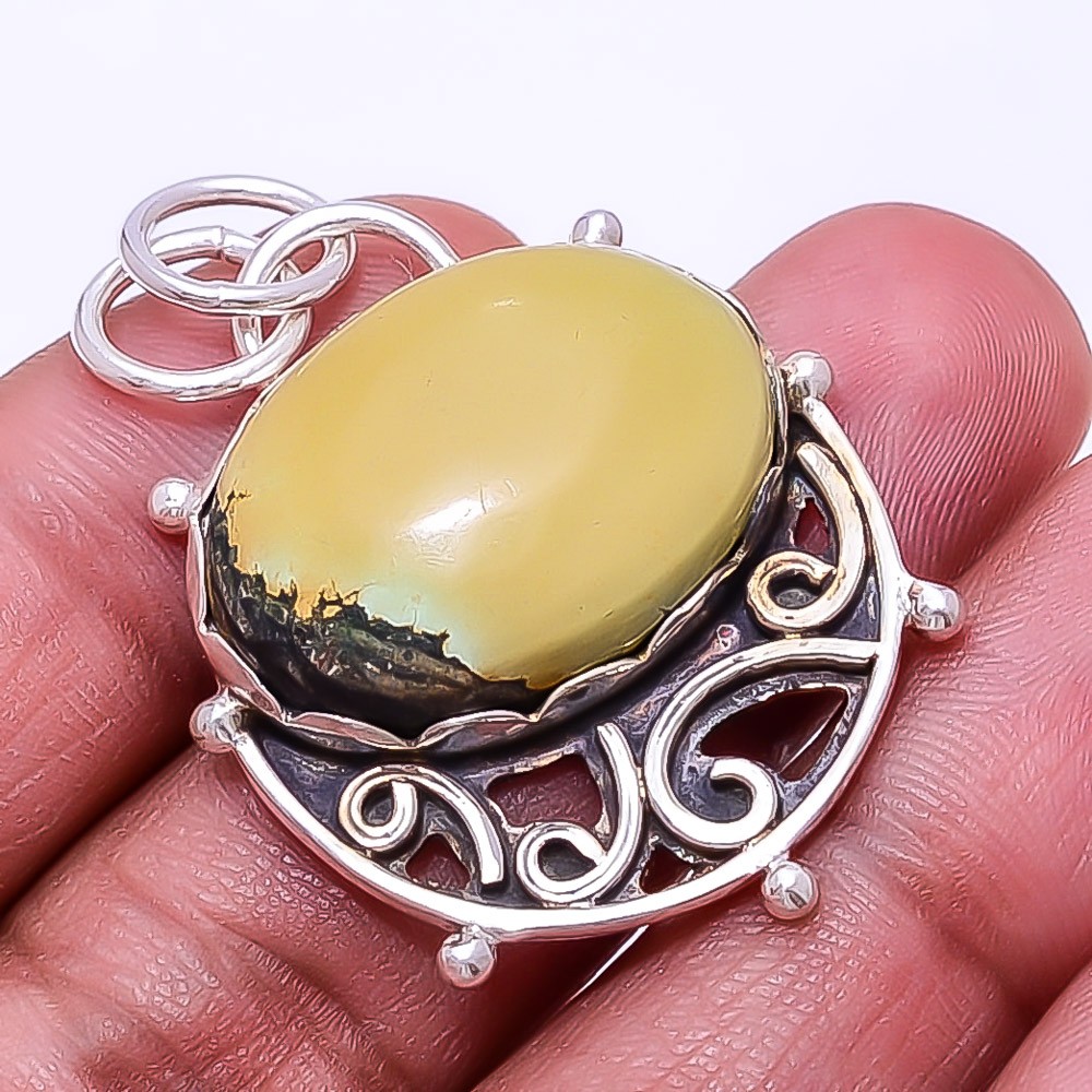 Turquoise -Tibet 925 Sterling Silver Jewelry Pendant 1.56″ P6, Christmas Gift
