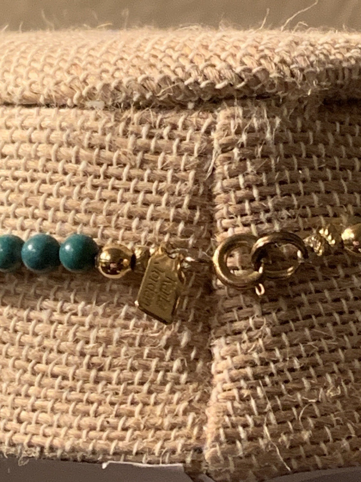 Karla Jordan Blue Bead Necklace Goldtone 22 Inch Long