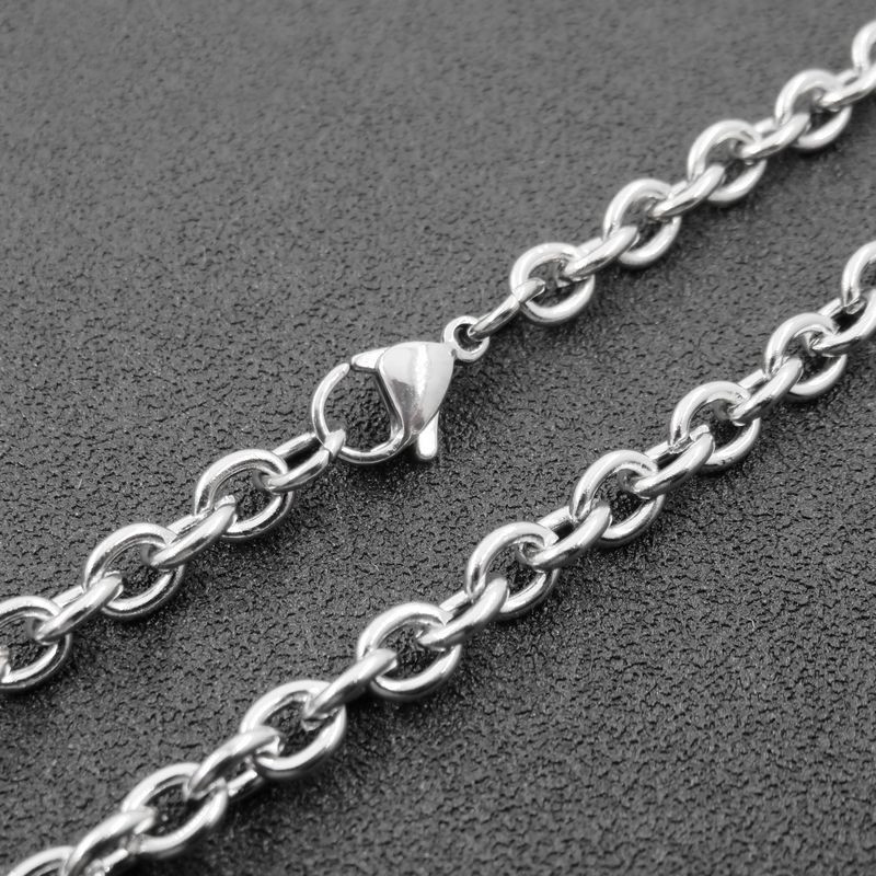 10pcs 3mm Stainless Steel “O” Shape Rolo Link Chain Necklace for Women Men