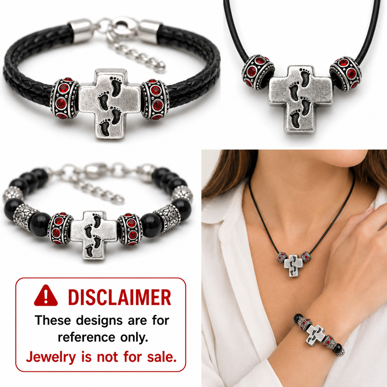 Walking The Path Of God Cross Charm And Crystal Birthstone European Style Beads