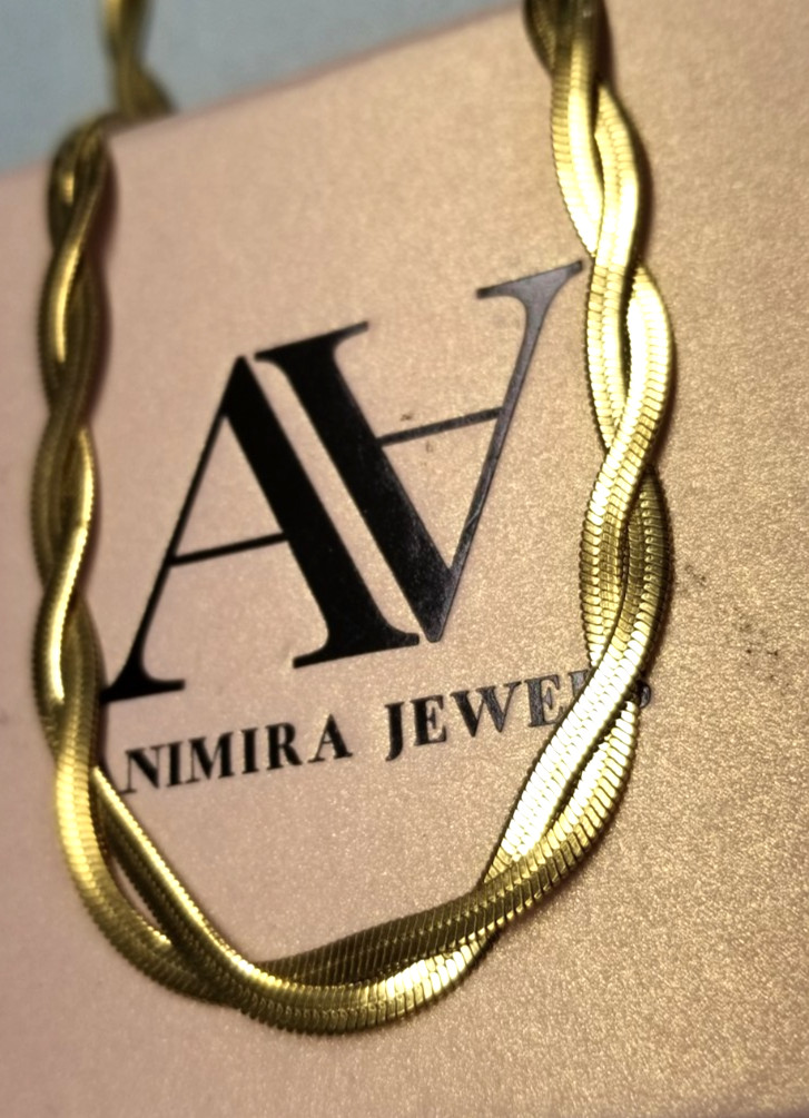 Animira Jewels Twisted Herringbone Chain 16″+2″