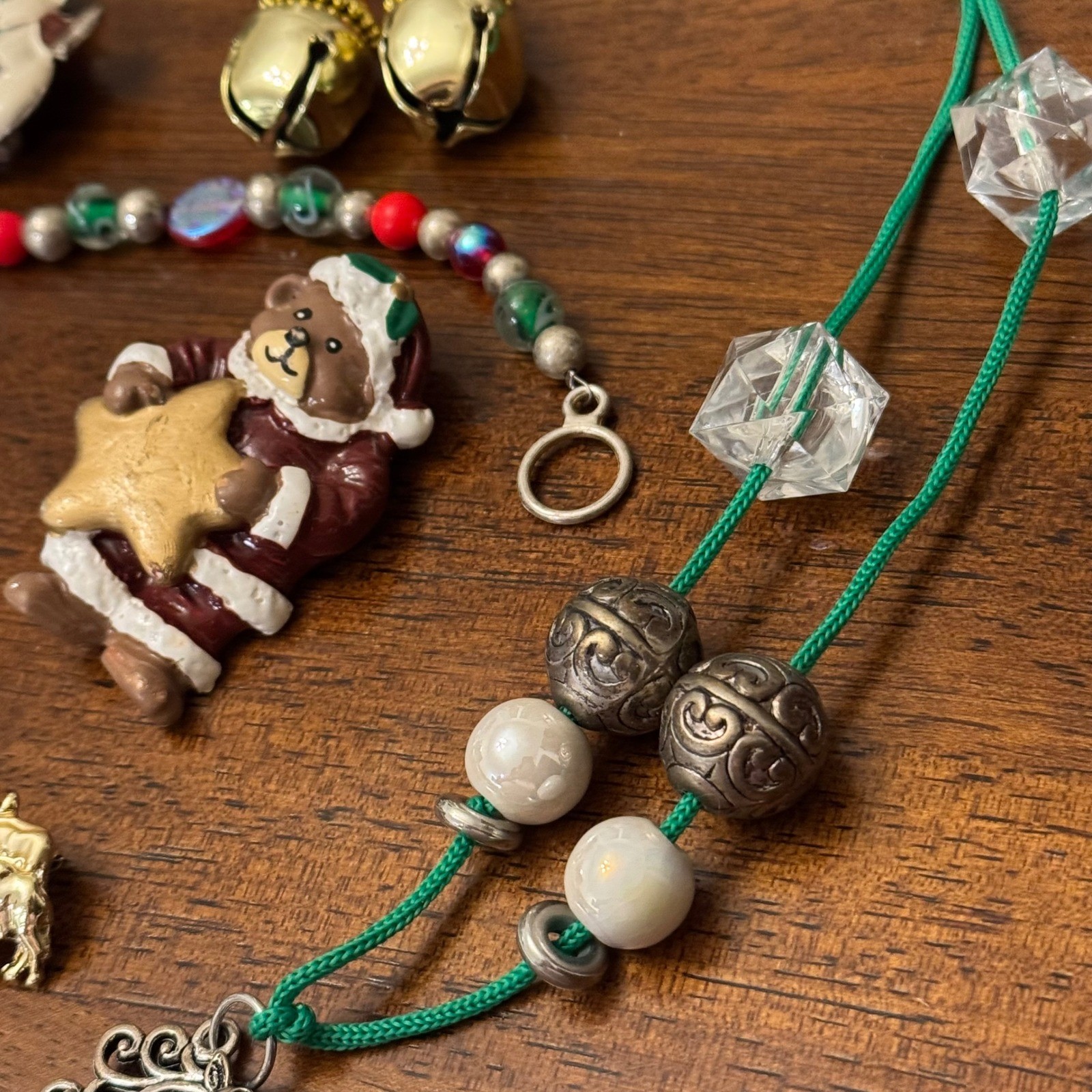Christmas Holiday Jewelry Lot Reindeer Necklace Bracelet Pins Earrings Charms